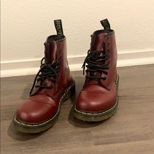 Dr Martens 1460 8 eye leather boots in cherry